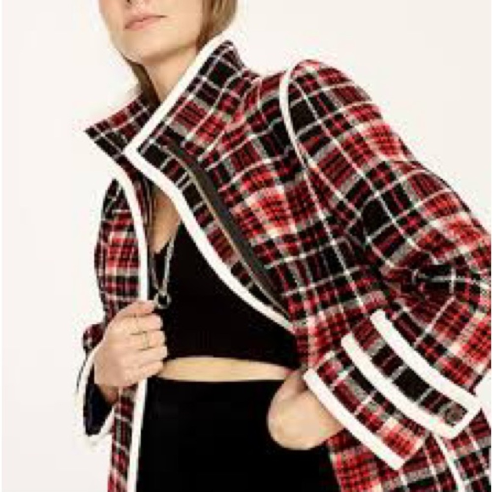 BRAND NEW JCrew Collection car coat in winter plaid Italian stadium-cloth wool. - Picture 3 of 16
